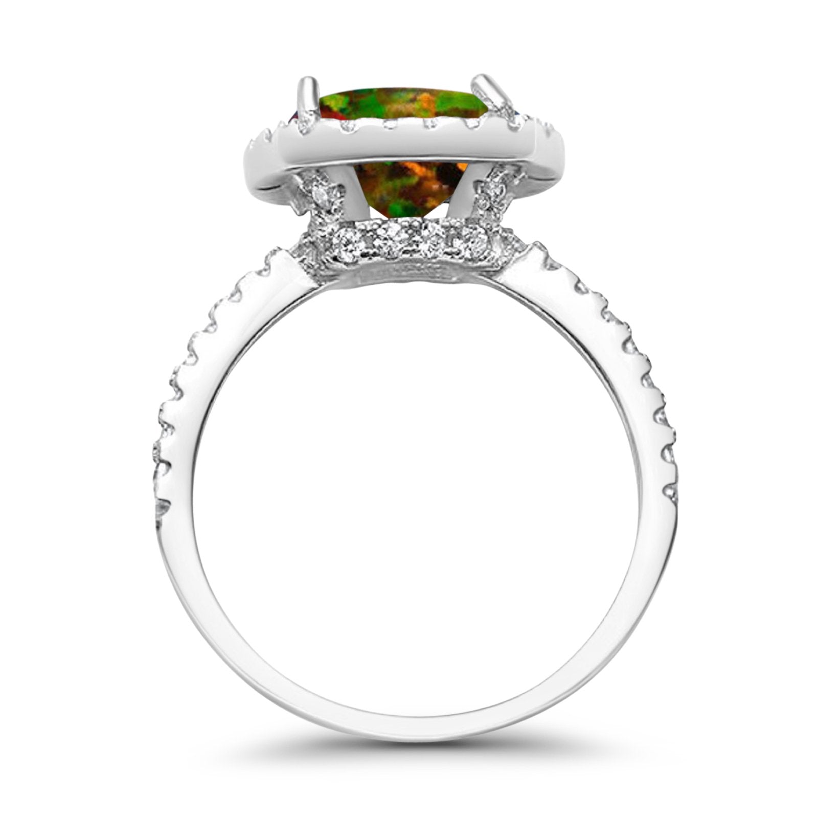 Engagement Ring Solitaire Cushion Simulated Cubic Zirconia 925 Sterling Silver