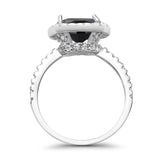 Engagement Ring Solitaire Cushion Simulated Cubic Zirconia 925 Sterling Silver