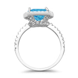 Engagement Ring Solitaire Cushion Simulated Cubic Zirconia 925 Sterling Silver