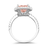 Engagement Ring Solitaire Cushion Simulated Cubic Zirconia 925 Sterling Silver
