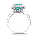 Engagement Ring Solitaire Cushion Simulated Cubic Zirconia 925 Sterling Silver