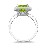 Engagement Ring Solitaire Cushion Simulated Cubic Zirconia 925 Sterling Silver