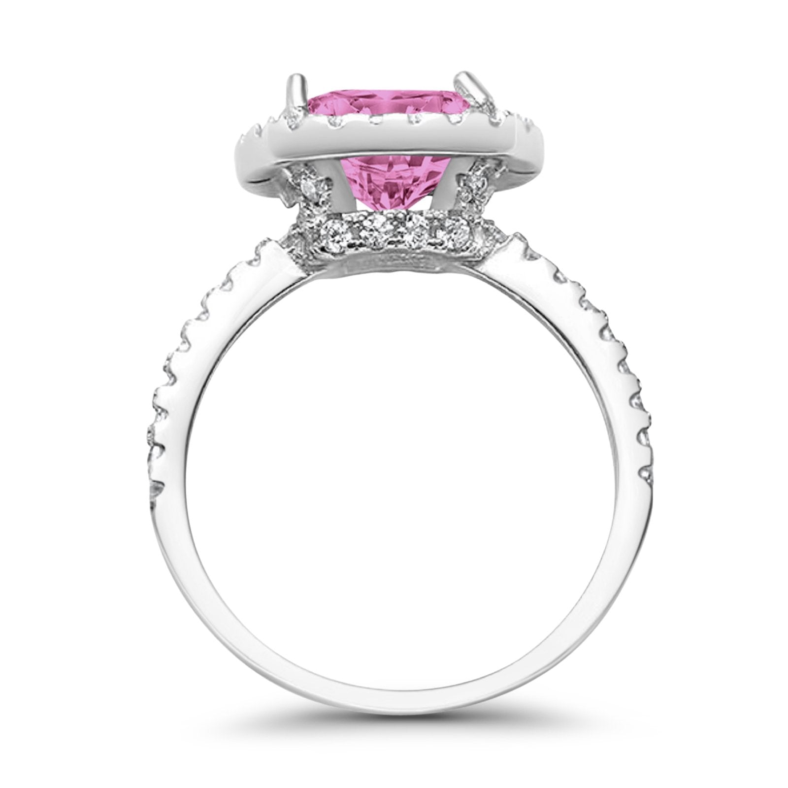 Engagement Ring Solitaire Cushion Simulated Cubic Zirconia 925 Sterling Silver
