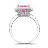 Engagement Ring Solitaire Cushion Simulated Cubic Zirconia 925 Sterling Silver