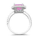 Engagement Ring Solitaire Cushion Simulated Cubic Zirconia 925 Sterling Silver