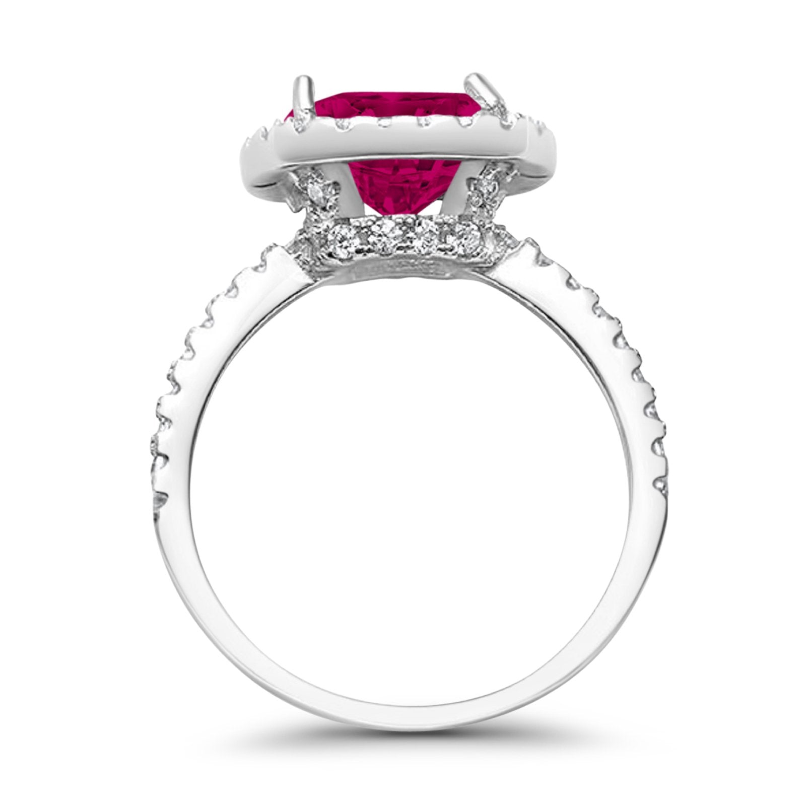 Engagement Ring Solitaire Cushion Simulated Cubic Zirconia 925 Sterling Silver