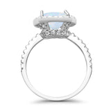 Engagement Ring Solitaire Cushion Simulated Cubic Zirconia 925 Sterling Silver