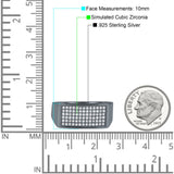 Micro Pave Hip Hop Ice Out Ring Simulated Cubic Zirconia 925 Sterling Silver