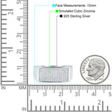 Micro Pave Hip Hop Ice Out Ring Simulated Cubic Zirconia 925 Sterling Silver