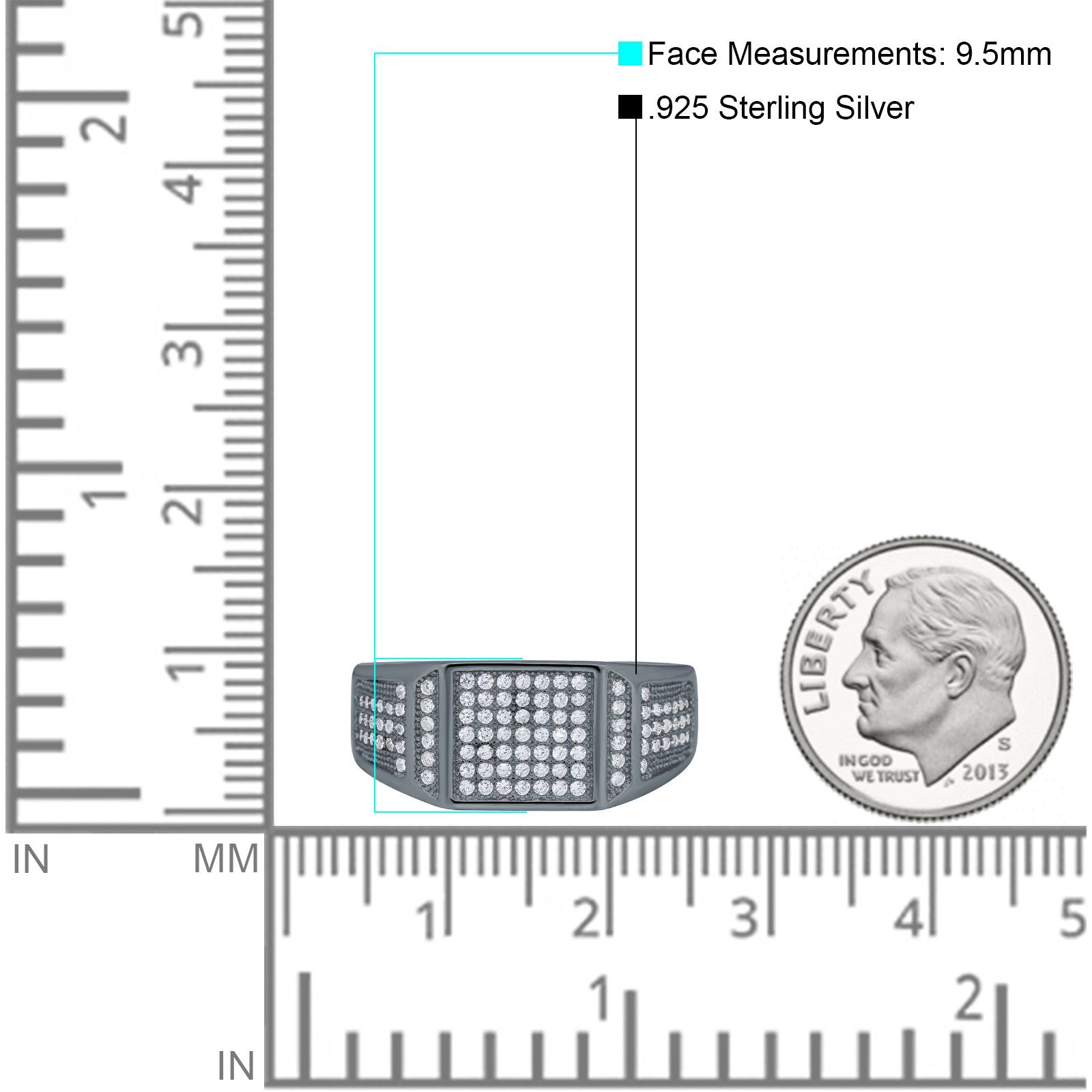 Micro Pave Eternity Engagement Ring Round Simulated CZ 925 Sterling Silver