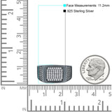 Hip Hop Ring Ice Micro Pave Round Eternity Simulated CZ 925 Sterling Silver