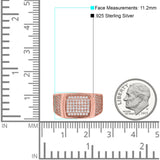 Hip Hop Ring Ice Micro Pave Round Eternity Simulated CZ 925 Sterling Silver