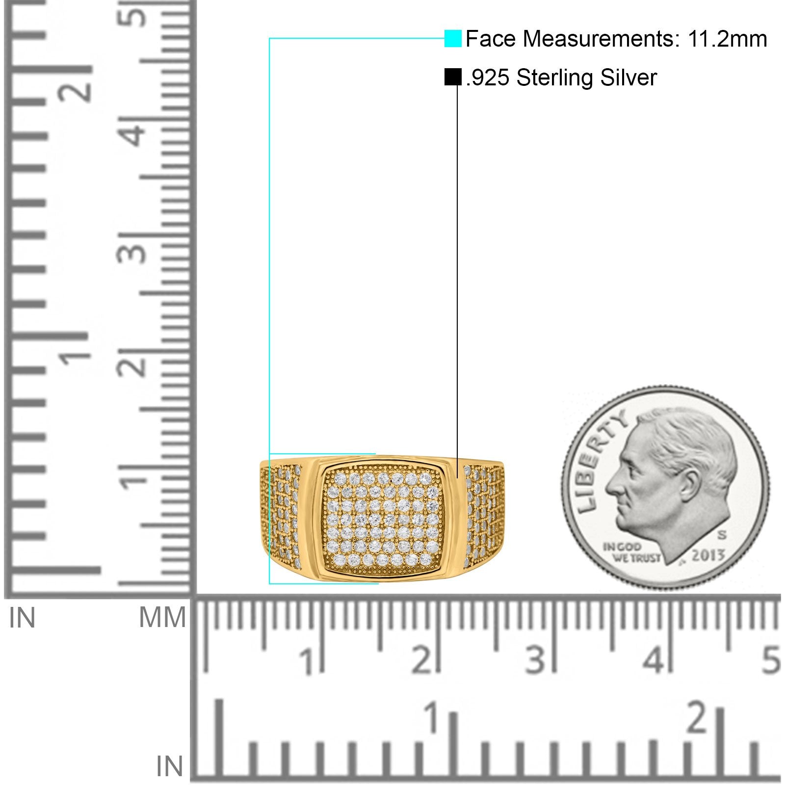 Hip Hop Ring Ice Micro Pave Round Eternity Simulated CZ 925 Sterling Silver