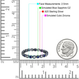 Full Eternity 2.5mm Wedding Stackable Band Ring Round Simulated Cubic Zirconia 925 Sterling Silver