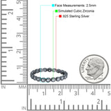 Full Eternity 2.5mm Wedding Stackable Band Ring Round Simulated Cubic Zirconia 925 Sterling Silver