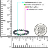 Full Eternity 2.5mm Wedding Stackable Band Ring Round Simulated Cubic Zirconia 925 Sterling Silver