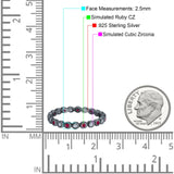 Full Eternity 2.5mm Wedding Stackable Band Ring Round Simulated Cubic Zirconia 925 Sterling Silver