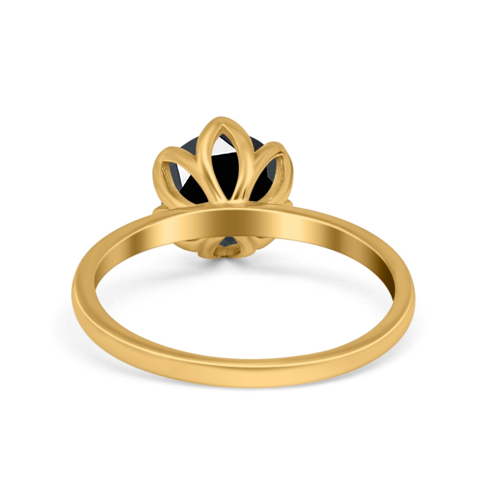 Flower Solitaire Wedding Ring Simulated Cubic Zirconia 925 Sterling Silver