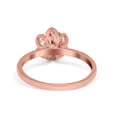 Flower Solitaire Wedding Ring Simulated Cubic Zirconia 925 Sterling Silver