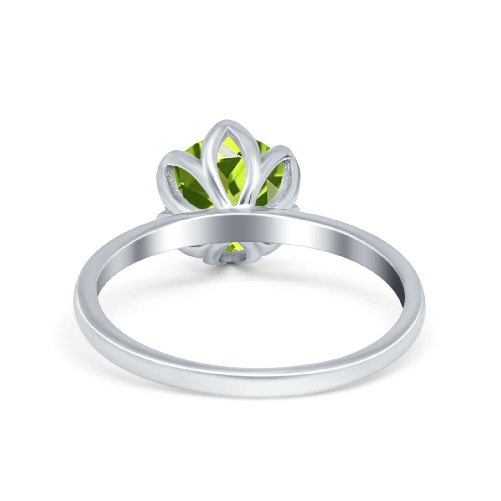 Flower Solitaire Wedding Ring Simulated Cubic Zirconia 925 Sterling Silver
