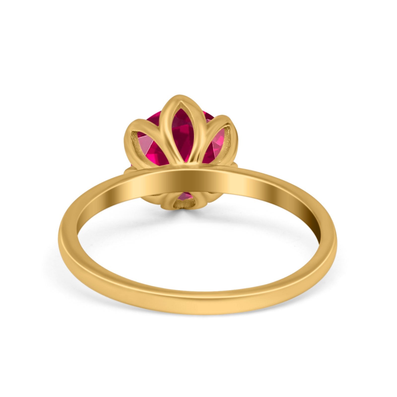 Flower Solitaire Wedding Ring Simulated Cubic Zirconia 925 Sterling Silver