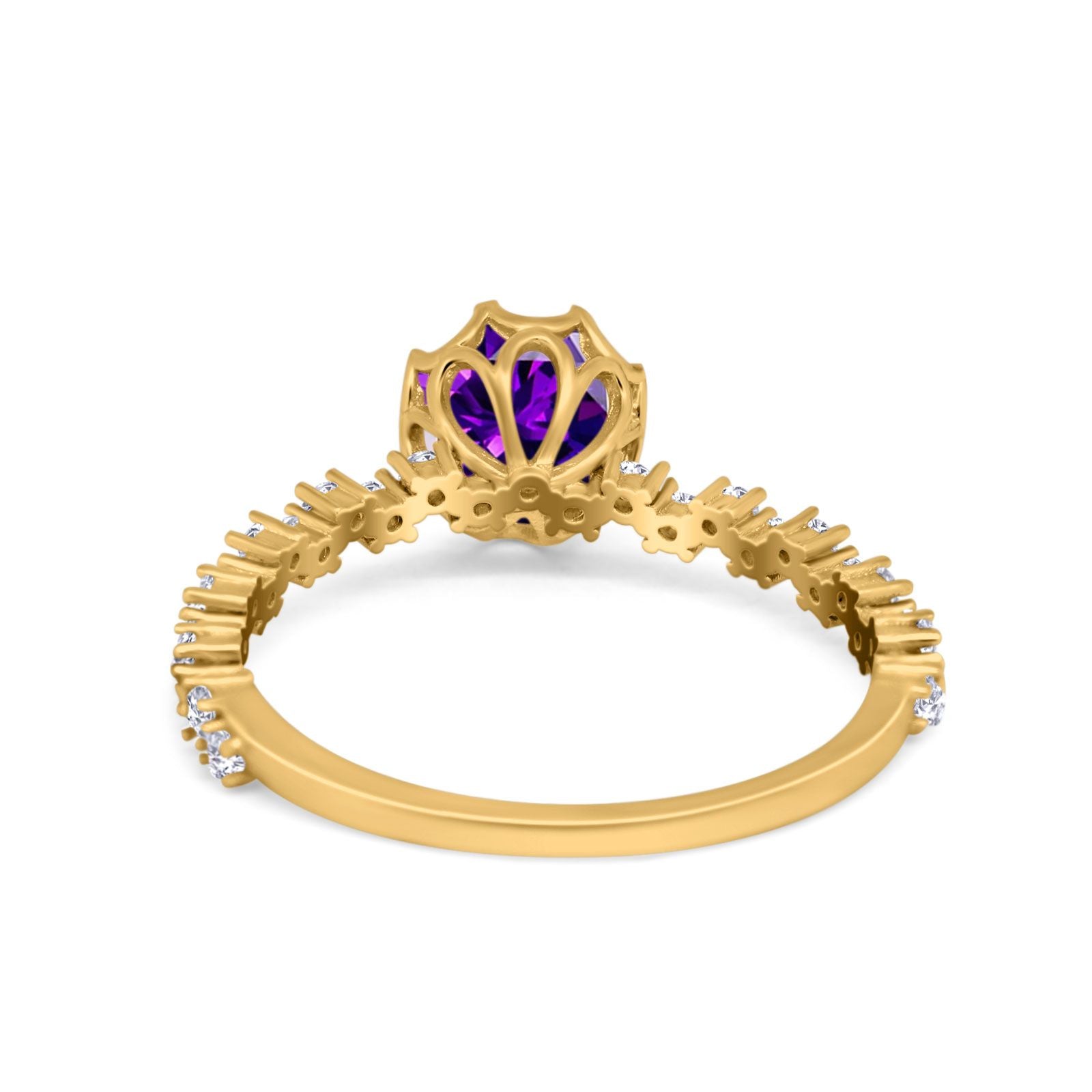 Art Deco Round Engagement Ring Simulated Cubic Zirconia 925 Sterling Silver