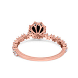 Art Deco Round Engagement Ring Simulated Cubic Zirconia 925 Sterling Silver