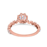 Art Deco Round Engagement Ring Simulated Cubic Zirconia 925 Sterling Silver