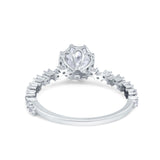 Art Deco Round Engagement Ring Simulated Cubic Zirconia 925 Sterling Silver