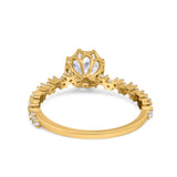 Art Deco Round Engagement Ring Simulated Cubic Zirconia 925 Sterling Silver