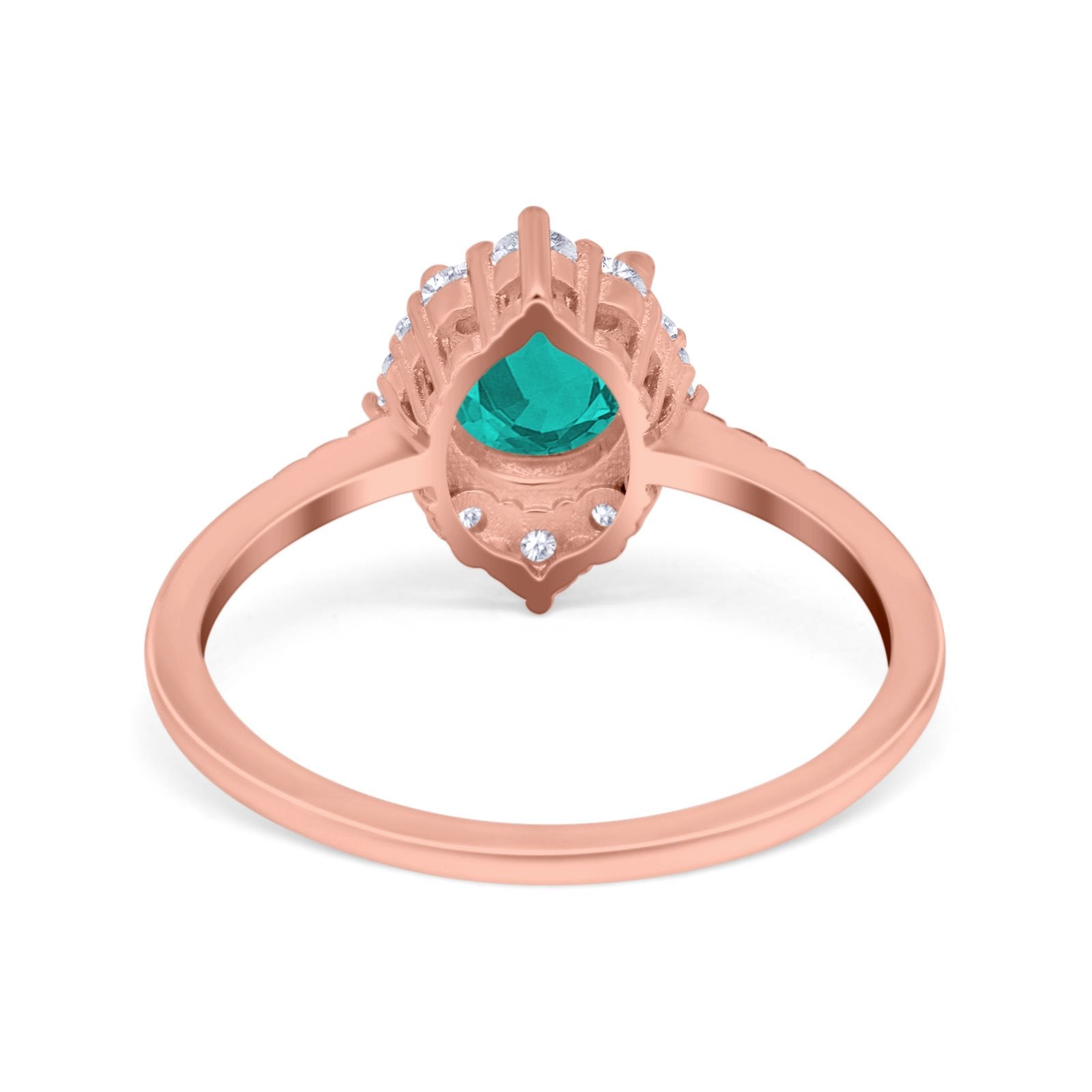 Halo Engagement Ring Vintage Round Simulated Cubic Zirconia 925 Sterling Silver