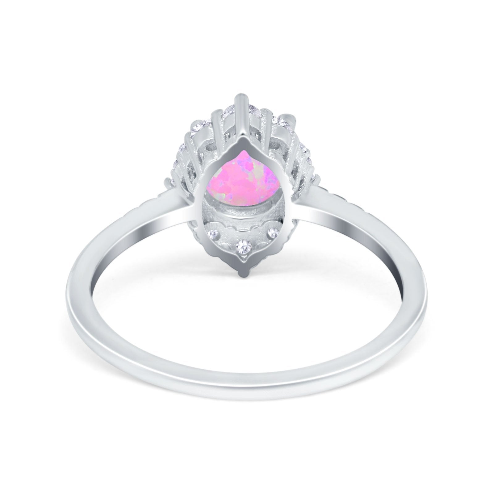 Halo Engagement Ring Vintage Round Simulated Cubic Zirconia 925 Sterling Silver