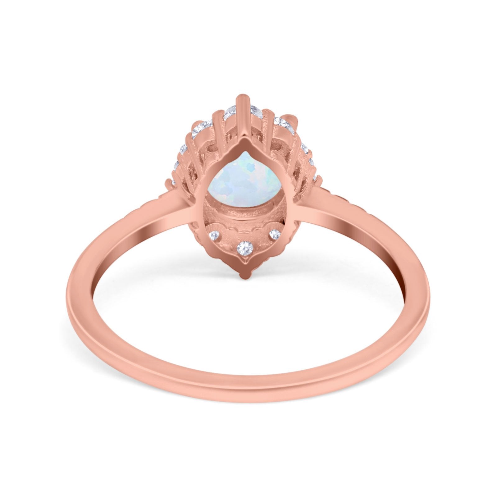 Halo Engagement Ring Vintage Round Simulated Cubic Zirconia 925 Sterling Silver