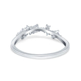 Art Deco Wedding Eternity Band Ring Round Simulated CZ 925 Sterling Silver