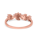 Fashion Leaf Marquise Eternity Wedding Ring Simulated CZ 925 Sterling Silver