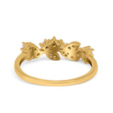 Fashion Leaf Marquise Eternity Wedding Ring Simulated CZ 925 Sterling Silver