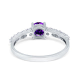 Petite Dainty Engagement Ring Round Simulated Cubic Zirconia 925 Sterling Silver