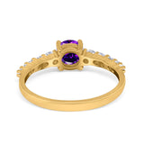 Petite Dainty Engagement Ring Round Simulated Cubic Zirconia 925 Sterling Silver