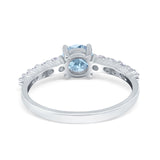 Petite Dainty Engagement Ring Round Simulated Cubic Zirconia 925 Sterling Silver