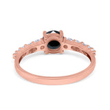 Petite Dainty Engagement Ring Round Simulated Cubic Zirconia 925 Sterling Silver