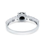 Petite Dainty Engagement Ring Round Simulated Cubic Zirconia 925 Sterling Silver