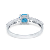 Petite Dainty Engagement Ring Round Simulated Cubic Zirconia 925 Sterling Silver