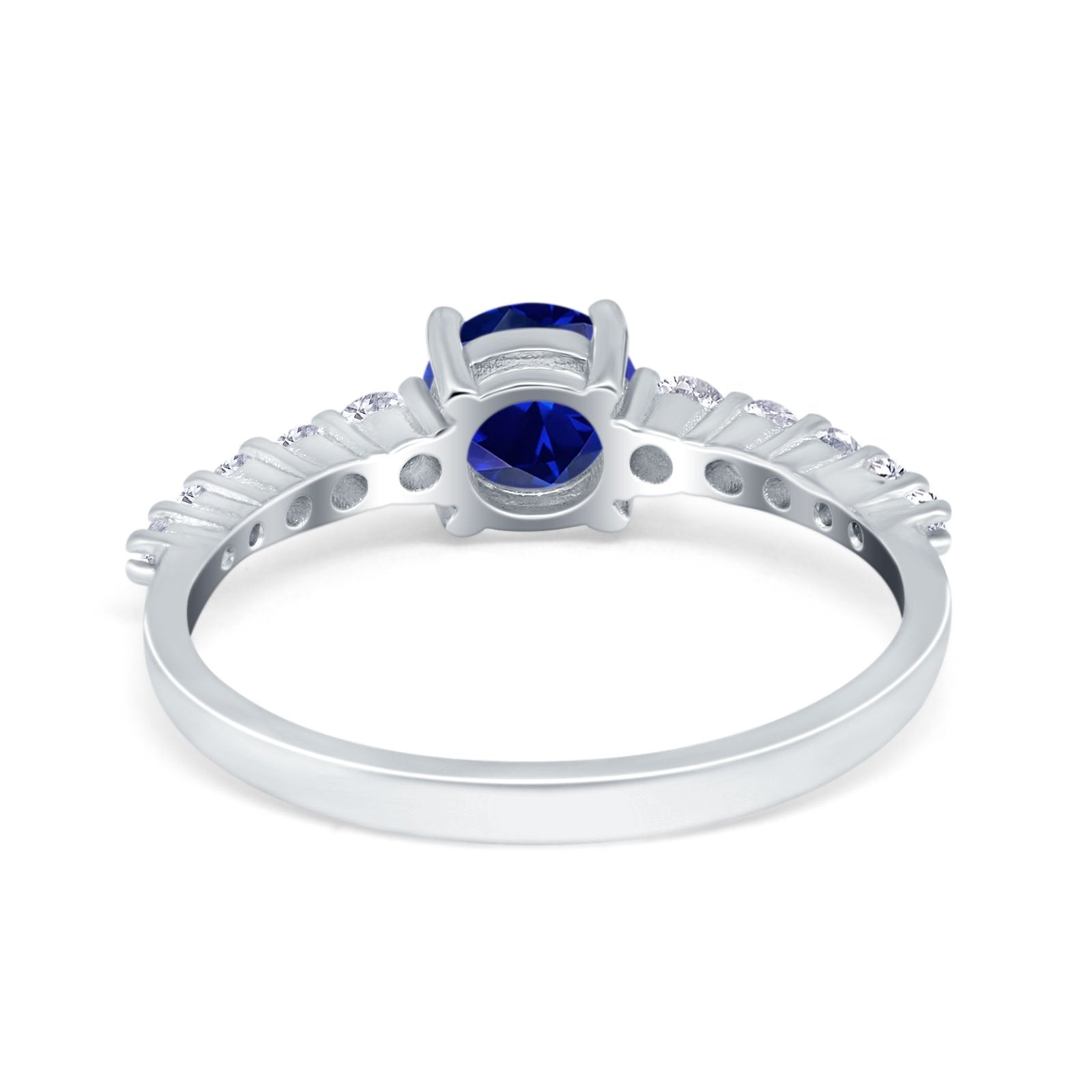 Petite Dainty Engagement Ring Round Simulated Cubic Zirconia 925 Sterling Silver