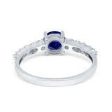 Petite Dainty Engagement Ring Round Simulated Cubic Zirconia 925 Sterling Silver