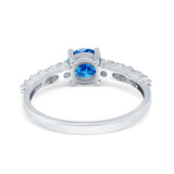 Petite Dainty Engagement Ring Round Simulated Cubic Zirconia 925 Sterling Silver