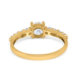 Petite Dainty Engagement Ring Round Simulated Cubic Zirconia 925 Sterling Silver