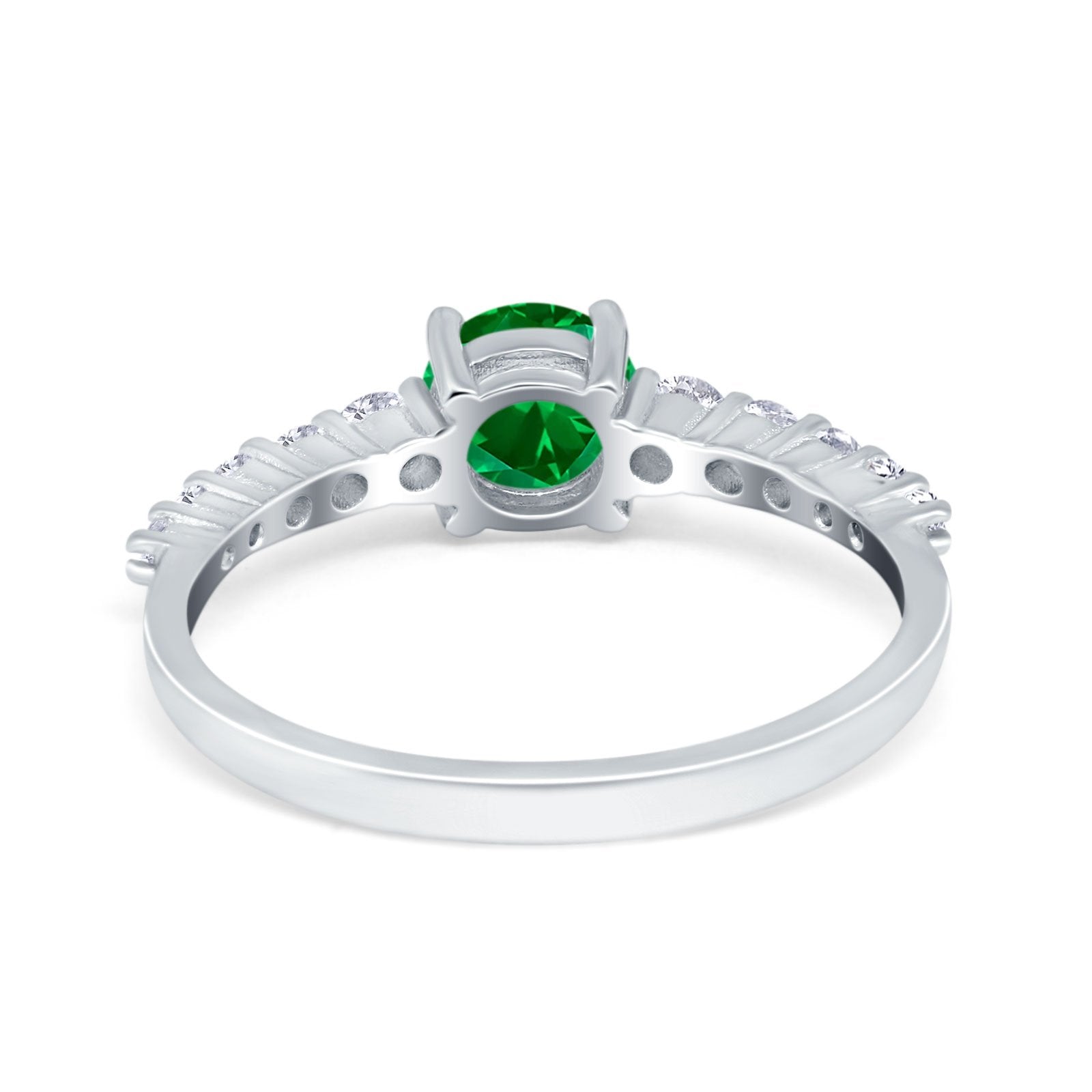 Petite Dainty Engagement Ring Round Simulated Cubic Zirconia 925 Sterling Silver