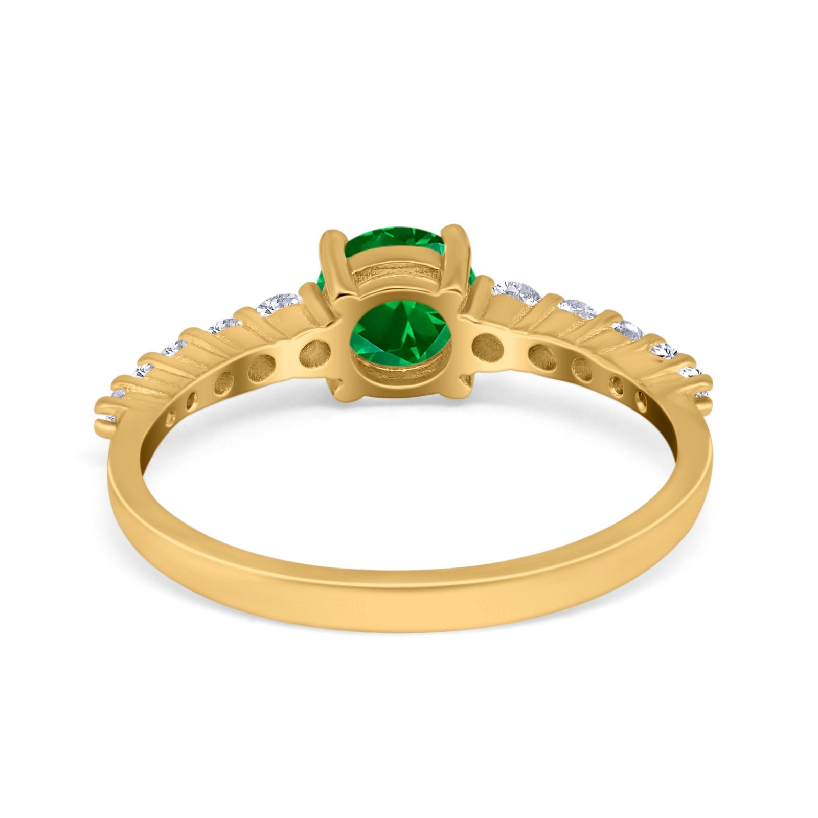 Petite Dainty Engagement Ring Round Simulated Cubic Zirconia 925 Sterling Silver