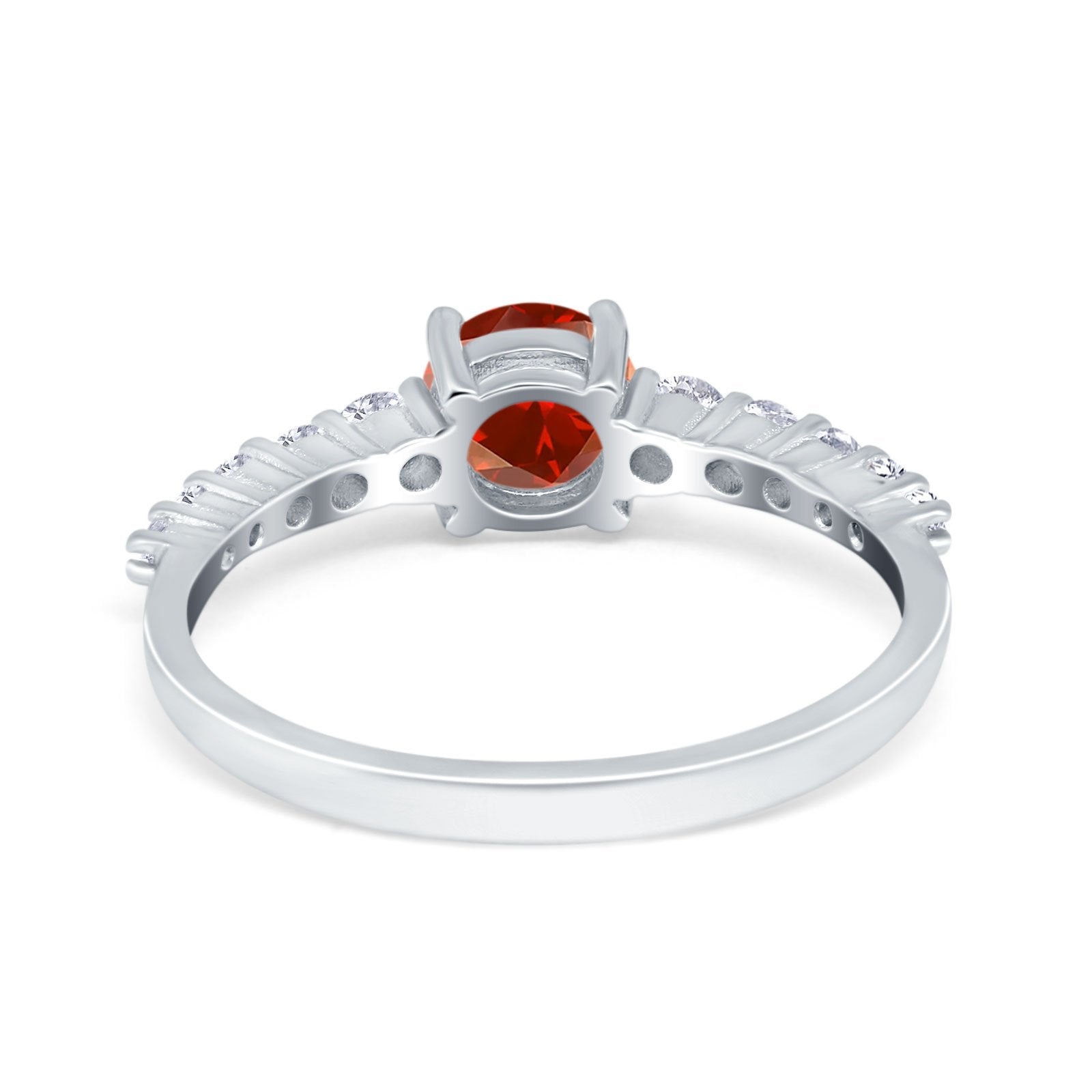 Petite Dainty Engagement Ring Round Simulated Cubic Zirconia 925 Sterling Silver