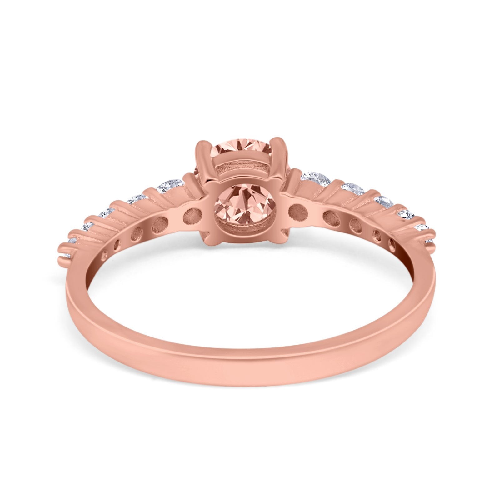 Petite Dainty Engagement Ring Round Simulated Cubic Zirconia 925 Sterling Silver